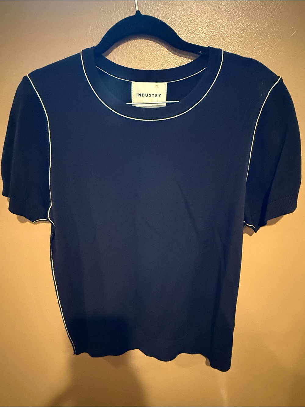 Navy blue short sleeve top